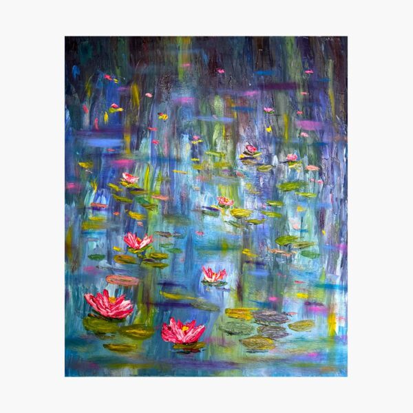 Flower Art | Schilderij waterlelies | Olieverf op canvas