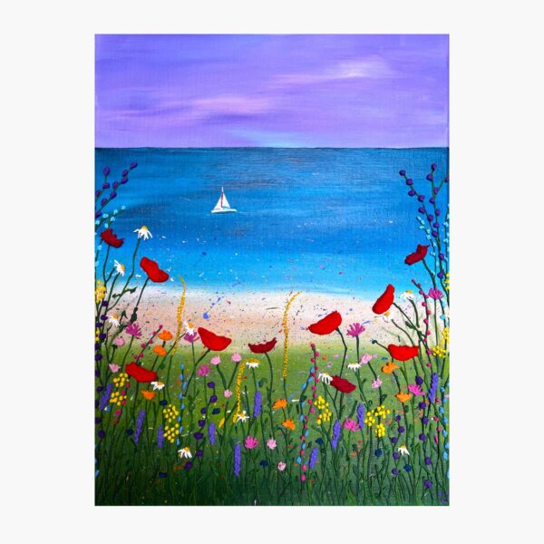 Flower Art | Schilderij zomerzon | Acrylverf op canvas