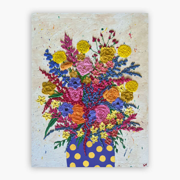 Flower Art | Schilderij Happy bouquet | Acrylverf op canvas