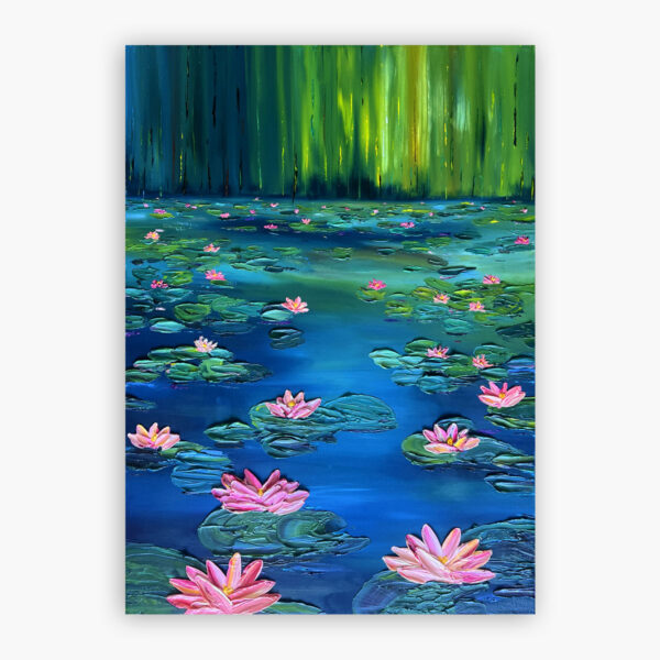 Flower Art | Schilderij Waterlelies | Olieverf op canvas