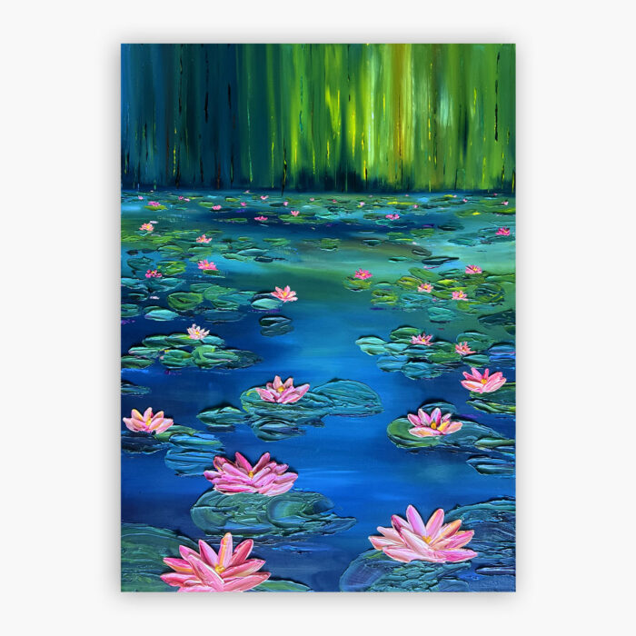Flower Art | Schilderij Waterlelies | Olieverf op canvas